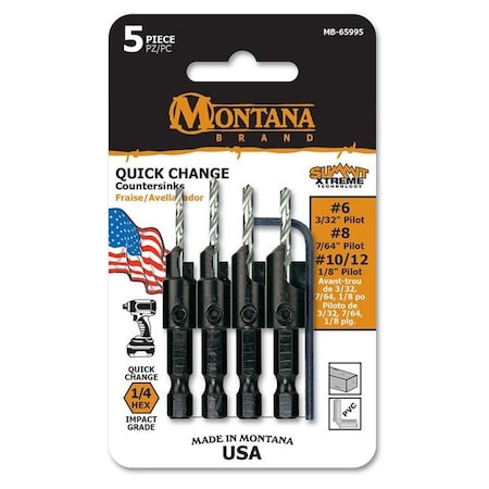 Montana Brand Montana Brand MB-65995 Power Groove Countersink Set MB-65995